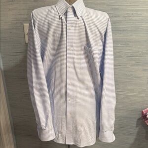 Preswick & Moore Light Blue and White Checkered Dress Shirt
